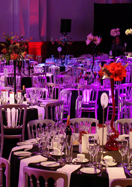 Dining room ready laid for a party